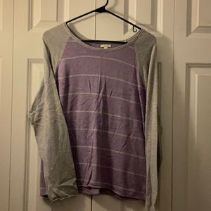 Sonoma Purple and gray striped sweater
